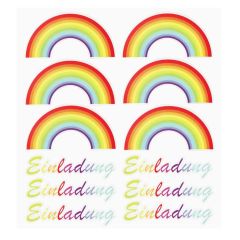HOBBY-Design Sticker Einladung mit Regenbogen