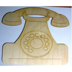 Telefon mit Wählscheibe Holzkleinteil aus Holz