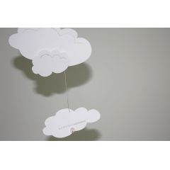 auf Wolken schweben - Grußkarte mit Wolken aus Samtpapier