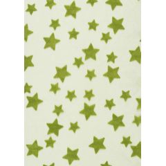 CREApop® Deko-Stoff 29 cm x 15 m Sterne beflockt grün