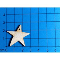 Holz Kleinteile Stern mit 1 Loch 30 mm und 40 mm