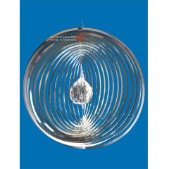Spirale 12840 Edelstahl Ringe mit Kristallkugel 153 mm Hochglanz poliert Windspiel