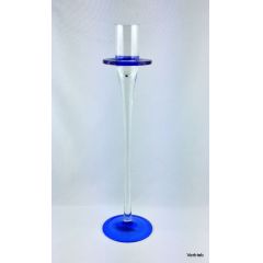 Kerzenhalter Kerzenständer Glas blau rot Kelch 26cm günstig
