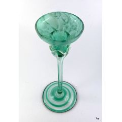Kerzenhalter Glas wunderschön  grün marmoriert Glasstiel günstig