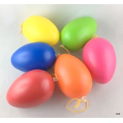 6 Deko-Eier bunt Aufhängung 8 cm Kunststoff mattiert günstig