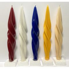 Spiralförmige Kerzen lakiert gedreht in 5 Farben günstig A