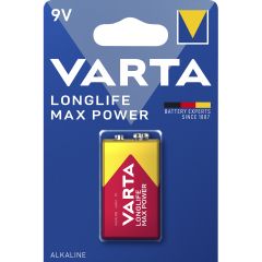 9V-Block Batterie VARTA "Longlife Max Power" Alkaline, 6LR61, 9V