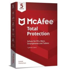 McAfee Total Protection 5 Device 2021 (5 Geräte I 1 Jahr) (Code in a Box) (PC+MAC)