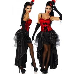 Cabarett-Kostüm rot/schwarz Größe XL
