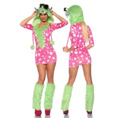 Sexy-Monster-Kostüm grün/pink Größe OS