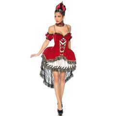 Alice-im-Wunderland-Kostüm rot/schwarz/weiß Größe S