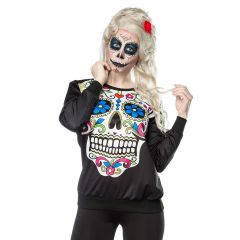 Mexican Skull Sweatshirt schwarz/bunt Größe XS-M