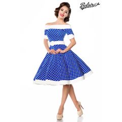 schulterfreies Swing-Kleid,blau/weiß Größe XL