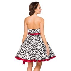 SONDERPOSTEN Vintage-Bandeau-Kleid,schwarz/weiß/rot Größe S