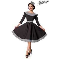 Premium Vintage Swing-Kleid, schwarz/weiß Größe M