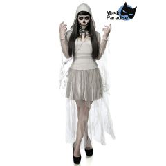 Geisterkostüm: Skeleton Ghost grau Größe XS-M