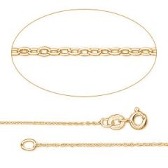 GEMSHINE 14k 585 Gold Halskette. 1,5 mm Ankerkette im klassischen Design mit Ketten Länge:76cm