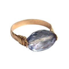 Gemshine - Damen - Ring - Spannring - Vergoldet - Amethyst - Blau, Ringgröße:58 (18.5)