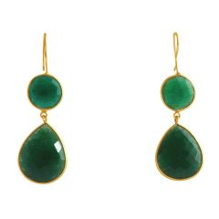 Gemshine - Damen - Ohrringe - 925 Silber - Vergoldet - Smaragd - Grün - CANDY - Tropfen - 6 cm