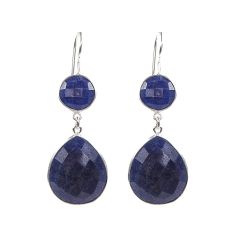 Gemshine - Damen - Ohrringe - 925 Silber - Saphir - Midnight Blau - CANDY - Tropfen - 6 cm