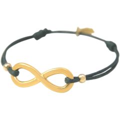 Gemshine - Damen - Armband - WISHES - INFINITY - Gold - Grau
