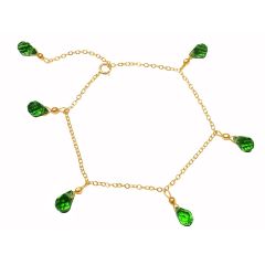 Gemshine - Damen - Armband - Vergoldet - Peridot - Tropfen - Facettiert - Grün - Größenverstellbar