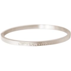 Gemshine - Damen - Armband - Armreif - Smile - Love - Dream - WISHES - Silber - 4 mm