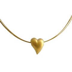 Gemshine - Damen - Herz - Halskette - Anhänger - 925 Silber - Vergoldet - 2,5 cm