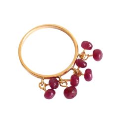 Gemshine - Damen - Ring - Vergoldet - Rubin - Rot, Ringgröße:54 (17.2)