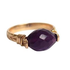 Gemshine - Damen - Ring - Spannring - Vergoldet - Amethyst - Violett, Ringgröße:56 (17.8)