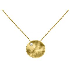 Gemshine - Damen - Halskette - Anhänger - 925 Silber - Vergoldet - Schale - Geometrisch - Design - Perle - Wei