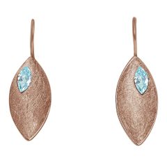 Gemshine - Damen - Ohrringe - Ohrhänger - 925 Silber - Rose Vergoldet - Marquise - Minimalistisch - Design - T