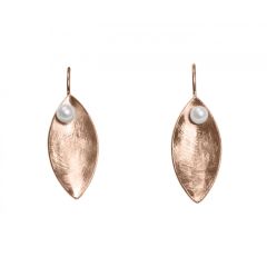Gemshine - Damen - Ohrringe - Ohrhänger - 925 Silber - Rose Vergoldet - Marquise - Minimalistisch - Design - P