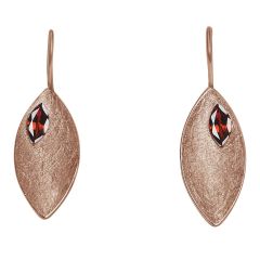 Gemshine - Damen - Ohrringe - Ohrhänger - 925 Silber - Rose Vergoldet - Marquise - Minimalistisch - Design - G