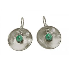 Gemshine - Damen - Ohrringe - Ohrhänger - 925 Silber - Schale - Geometrisch - Design - Smaragd - Grün - 3 cm