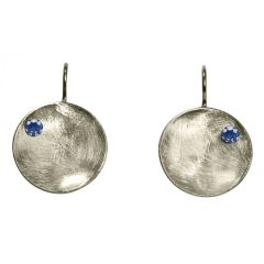Gemshine - Damen - Ohrringe - Ohrhänger - 925 Silber - Schale - Geometrisch - Design - Iolith - Blau - 3 cm