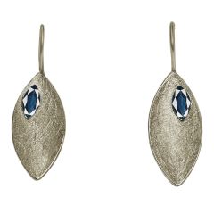 Gemshine - Damen - Ohrringe - Ohrhänger - 925 Silber - Marquise - Minimalistisch - Design - Iolith - Blau - 3,