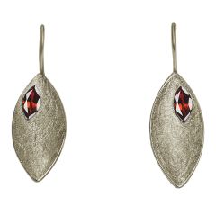 Gemshine - Damen - Ohrringe - Ohrhänger - 925 Silber - Marquise - Minimalistisch - Design - Granat - Rot - 3,5