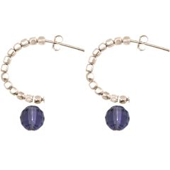 Gemshine - Damen - Ohrringe - 925 Silber - Loop - Violett Blau - 3 cm