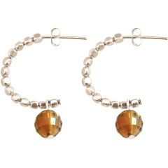 Gemshine - Damen - Ohrringe - 925 Silber - Loop - Gold Orange - 3 cm