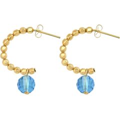 Gemshine - Damen - Ohrringe - Vergoldet - Loop - Blau - 3 cm