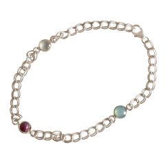 Gemshine - Damen - Armband - 925 Silber - Rubin - Chalcedon - Rot - Meeresgrün - Kette - Geschmeidig