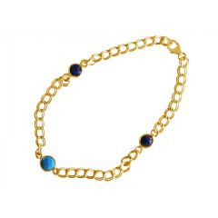 Gemshine - Damen - Armband - Vergoldet - Saphir - Türkis - Blau - Kette - Geschmeidig