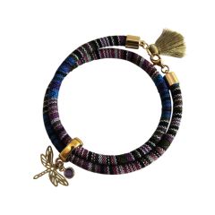 Gemshine - Damen - Armband - Wickelarmband - 925 Silber Vergoldet - Libelle - AZTEC - Amethyst - Rose - Violet