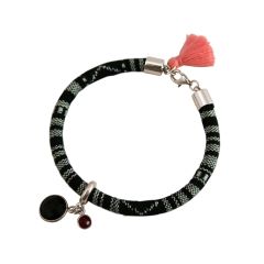 Gemshine - Damen - Armband - 925 Silber - AZTEC - Rauchquarz - Rubin - Rot - Rosa