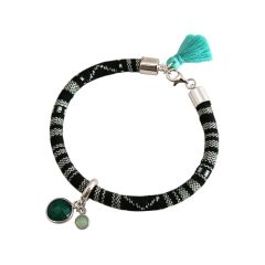 Gemshine - Damen - Armband - 925 Silber - AZTEC - Smaragd - Chalcedon - Grün - Meeresgrün