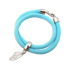Gemshine - Damen - Armband - Wickelarmband - 925 Silber - Schmetterling - Blau