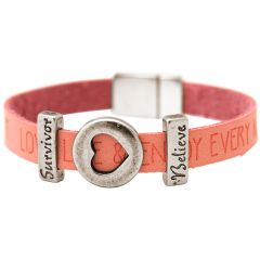 Gemshine - Damen - Armband - Herz - Liebe - WISHES - Rosa - Pink - Magnetverschluss - Survivor - Believe