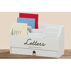 Utensilo Lemgo Utensilien weiß Holz Briefhalter Briefbox Ablagebox Ordnungsbox Stiftebox Bürobutler
