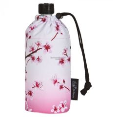 Flasche 0,6 Liter Kirschblüte rosa Glasflasche Trinkflasche Isolierflasche Germany Glas